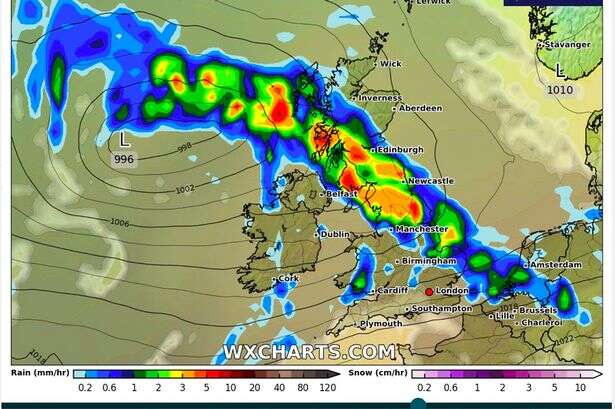 Met Office forecasts 1,000-mile storm to drench cities as 'nowhere spared'