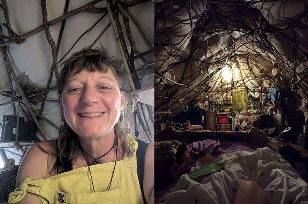 Mum, 55, ditches family home to live in 'hobbit' tent in countryside for £300 a month