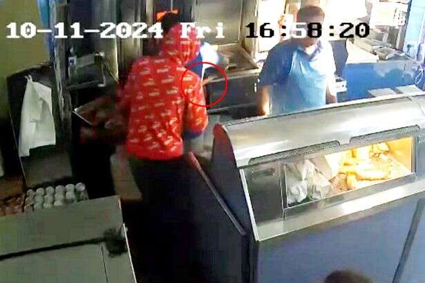 Birmingham chip shop boss sits on raider to foil armed raid