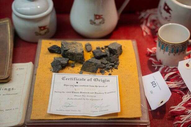 Lump of coal from Titanic sells for £1.5k with more artefacts up for grabs