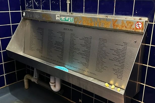 'Rest in p***' - Birmingham pub unveils new 'memorial' in its toilets with names you can wee on