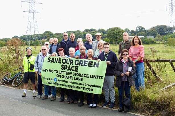 Protest held against battery storage facility on green belt land