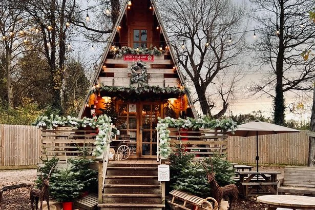 The gorgeous bakery decorated like the North Pole where children can send letters to Santa