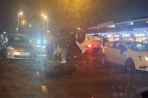 Drink-drive arrest in Birmingham after car overturns in street with one taken to hospital