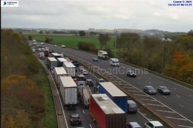 M5 crash Live as overturned vehicle sparks four miles of delays