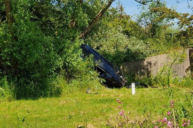 Car ends up in bush outside Kingsbury Water Park after crash
