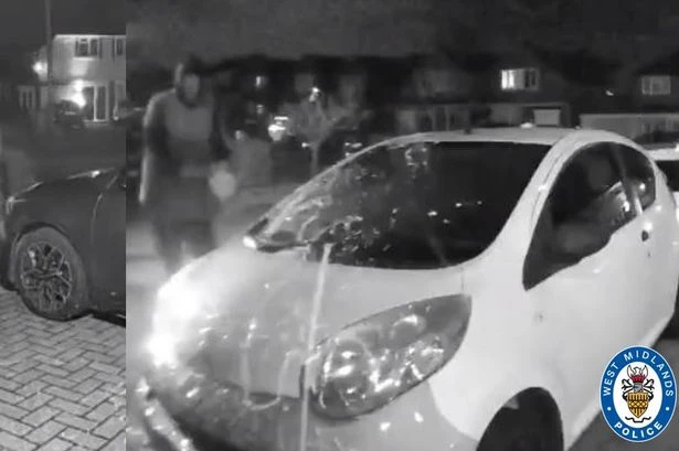 Moment man 'caught on film' after paint thrown over house, cars and driveways in Streetly