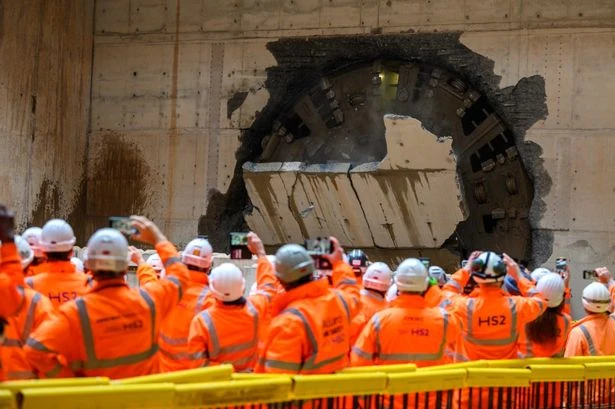 Moment HS2 tunnel machine smashes into Birmingham at last after 19-month journey