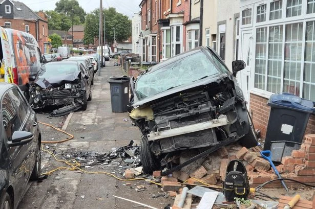 Driver arrested in Birmingham after car crashes into parked vehicles and house in Sparkbrook