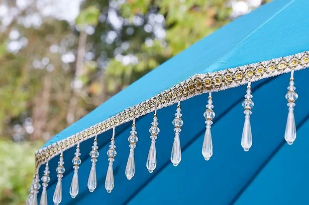 Dunelm 'absolutely stunning' £70 beaded parasol 'adds sparkle to the garden'