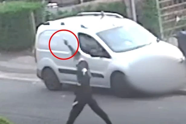 Chilling moment Birmingham gunman opens fire at people on his street
