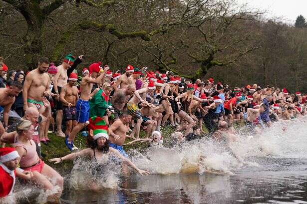 Brave Christmas Day swimmers jump into freezing Sutton Park lake