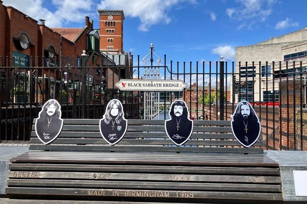 Where to find Black Sabbath Bench and Bridge in Birmingham and get a selfie via live camera