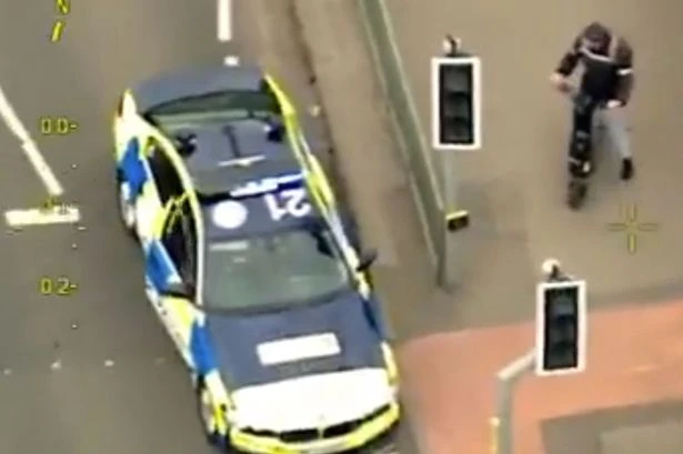 Dramatic moment police track down e-scooter rider with help from 'eye in the sky'