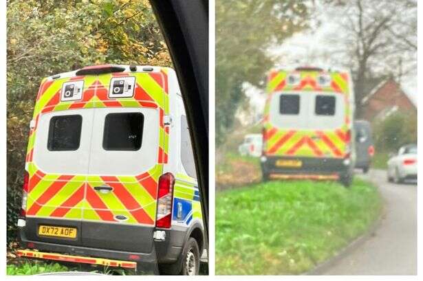 Police set up mobile speed van just yards before new fixed AI camera