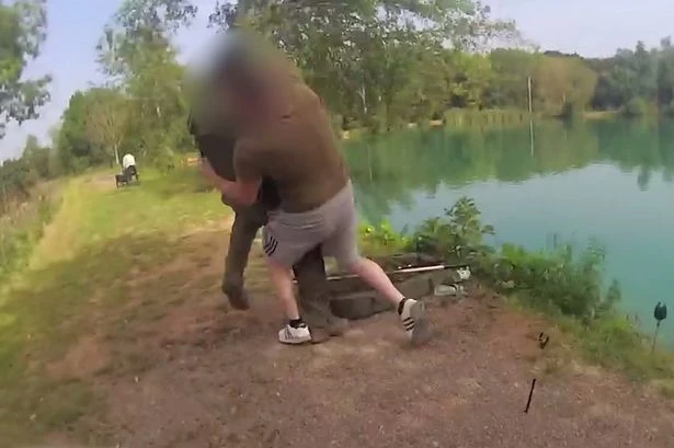 Moment father and son anglers attack fisheries officers 'over simple request'