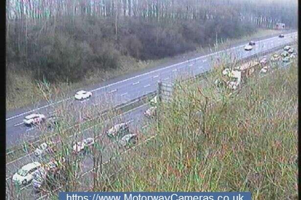 M42 closure live as northbound carriageway shut amid vehicle fire