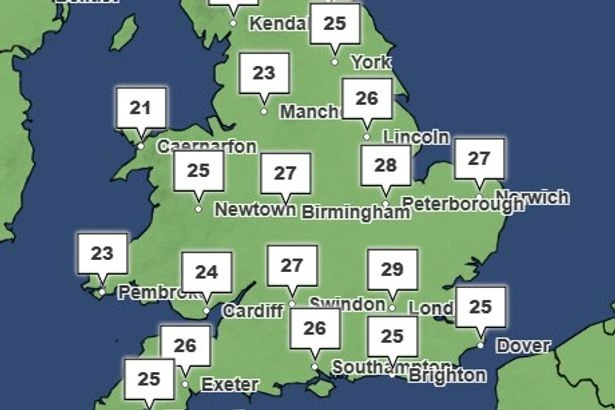 Next 30C 'UK heatwave' days away as weather maps turn red