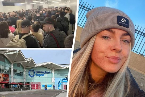 'Mad scenes' at Birmingham Airport as nurse queues for hours and almost misses flight home