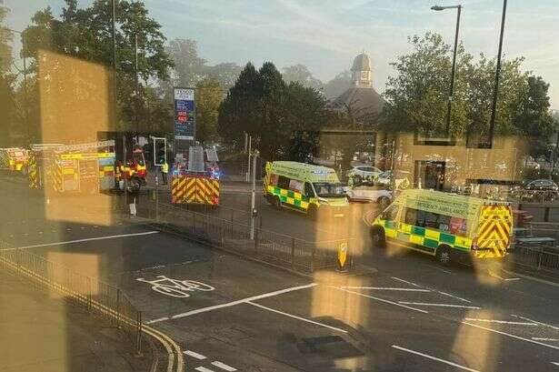 Two-car crash at busy Sutton Coldfield junction leads to driver being taken to hospital