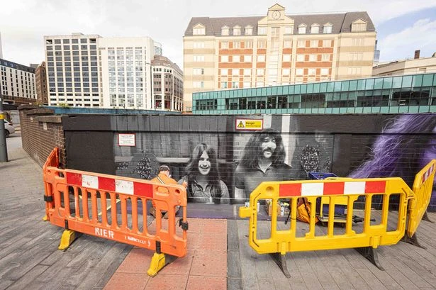 Excitement as Black Sabbath mural takes shape in Birmingham city centre
