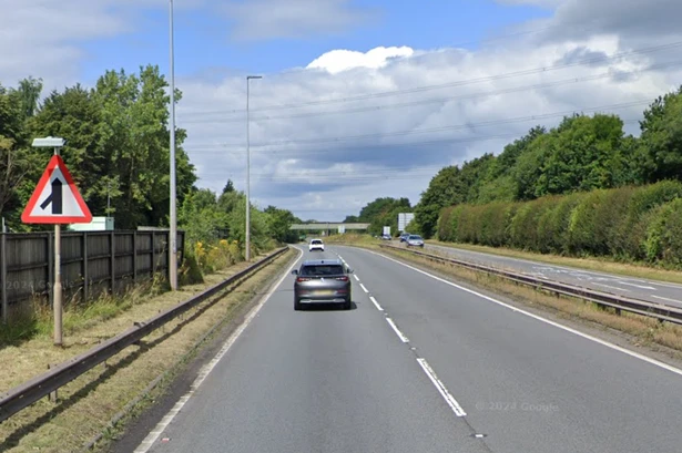 Major A-road closes near M6 Toll as vehicle set alight