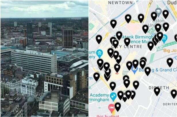 Interactive map shows every crime reported to police in Birmingham city centre