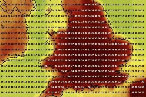 Scorching 38C heatwave could last for weeks as UK weather map turns fiery red