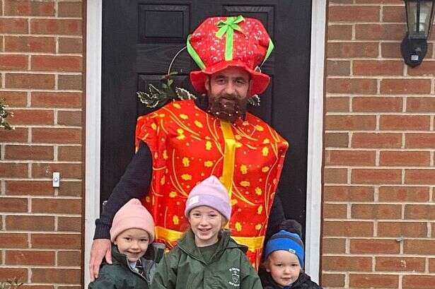 Pictured: Dad dresses up in Christmas outfits for special reason