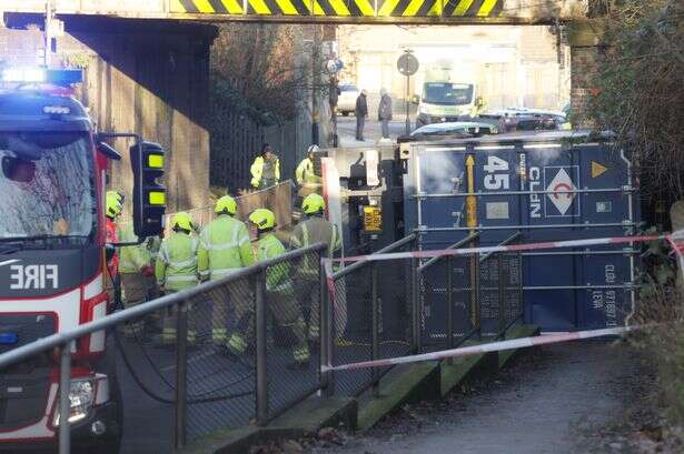 Birmingham rail and roads disrupted as truck strikes bridge and overturns in Erdington