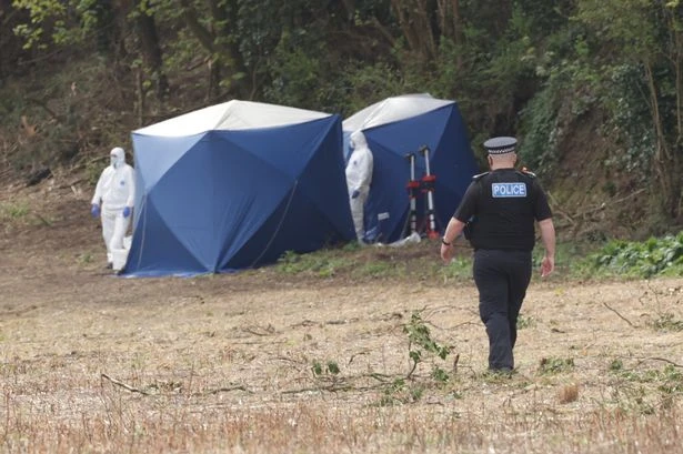 Forensic blue tents erected at site where 'unidentified' skeletal remains found