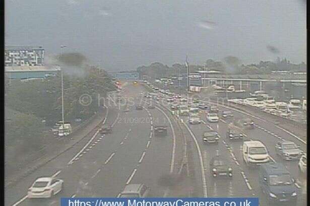 M5 closed live as as police incident brings traffic to a standstill