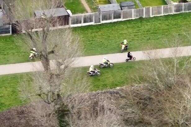 Moment off-road biker in Chelmsley Wood knocked off motorcycle in nuisance crackdown