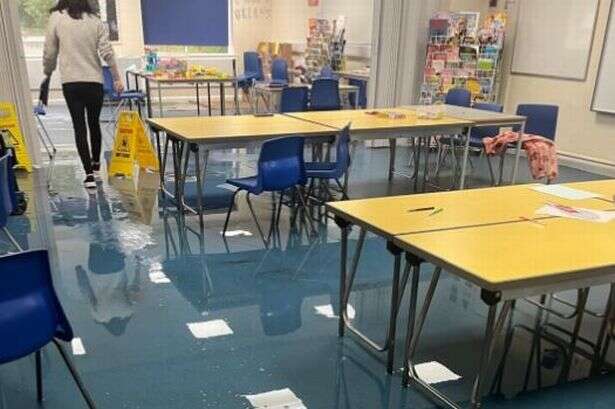 'River' runs through corridors inside Northfield school after heavy rain sparks flash flood