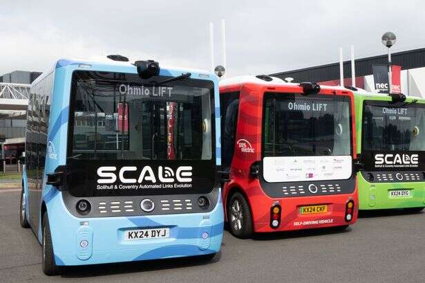 Solihull self-driving shuttle bus route map as NEC and Birmingham International stops included