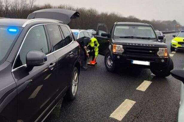 Land Rover halted on M6 as police find weapons and large amount of drugs