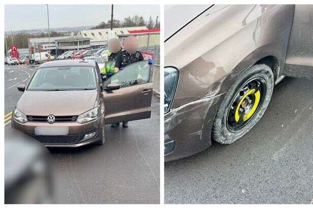 Dramatic police chase sees 'stolen car continue driving after being hit with stinger'