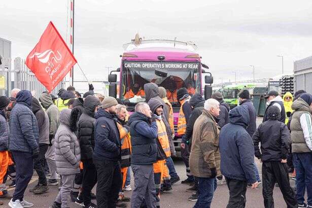 Dustcarts delayed as striking binmen stage go-slow protest at Tyseley depot