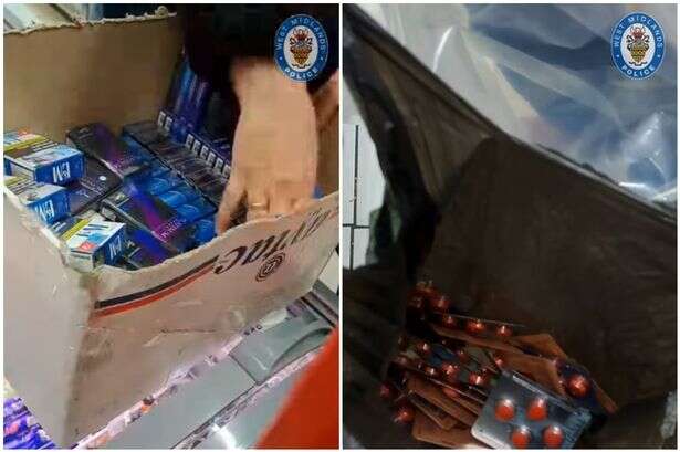 Moment police raid Wolverhampton shop and uncover illegal Viagra haul, vapes and tobacco