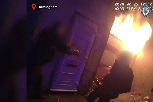 Birmingham firearms officers smash their way into burning building to save people trapped inside