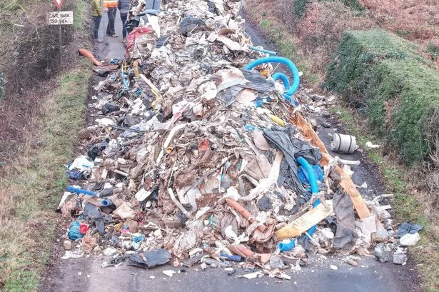 Full list of charges against man and company after 20m pile of waste 'dumped in road'