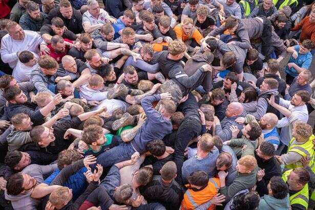 Atherstone Ball Game 2025 highlights - key moments from often-brutal historic event