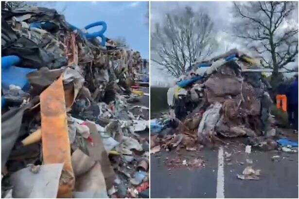 Lichfield homes isolated after fly-tippers dump mountains of rubbish on main road