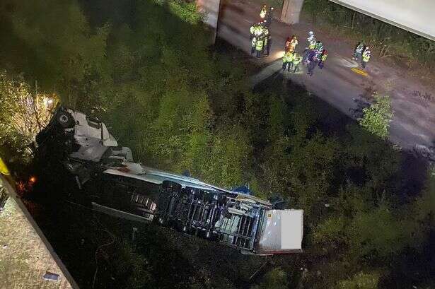 M6 trucker cheats death after 200ft embankment plunge