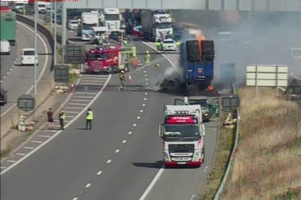 M6 closed live as Birmingham airport issues warning and huge delays expected after fire