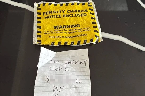 Grandad's fury as he finds handwritten note inside fake parking ticket on his car