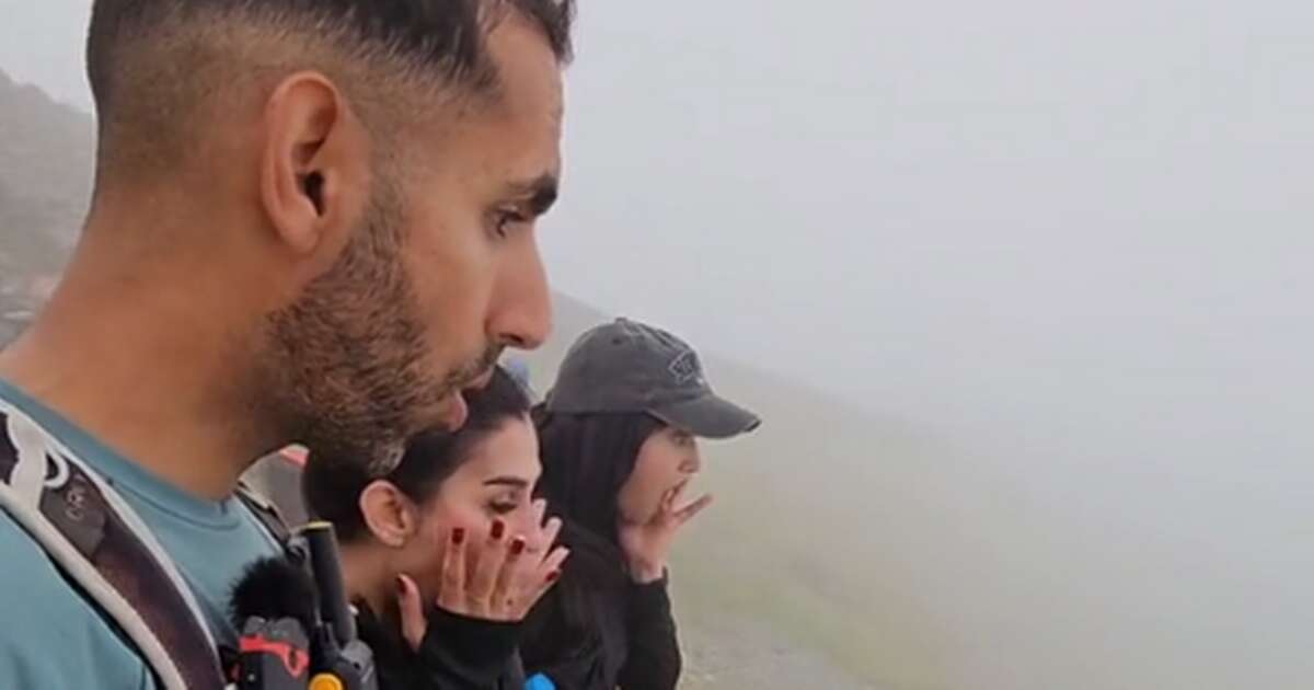 Friends can't believe what they find at Snowdon summit after four hour hike