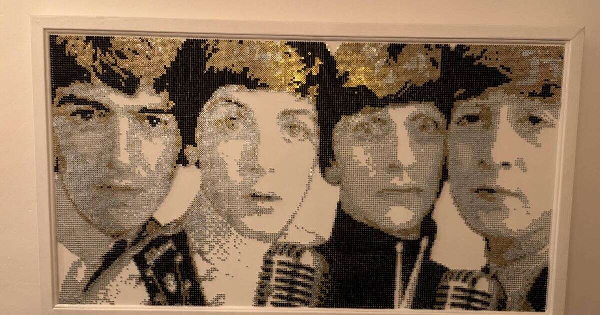 Graphic designer's artistic tribute to The Beatles using more than 24,000 screws