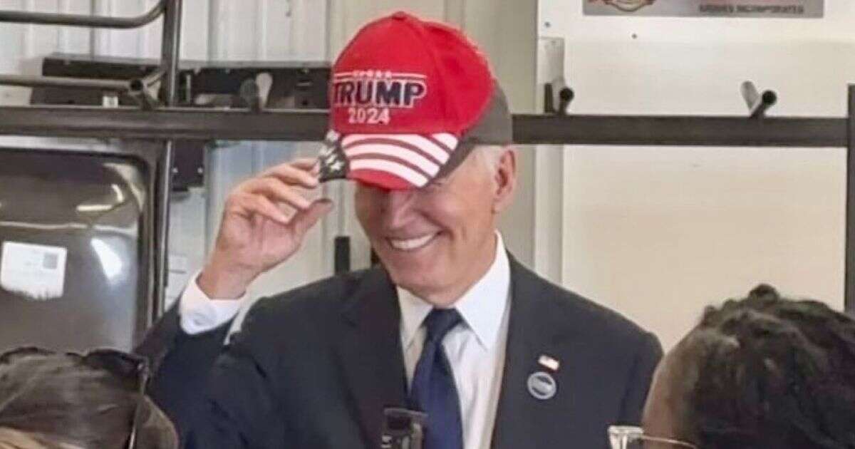 Joe Biden wears Donald Trump MAGA hat after being called 'old fart' by supporter