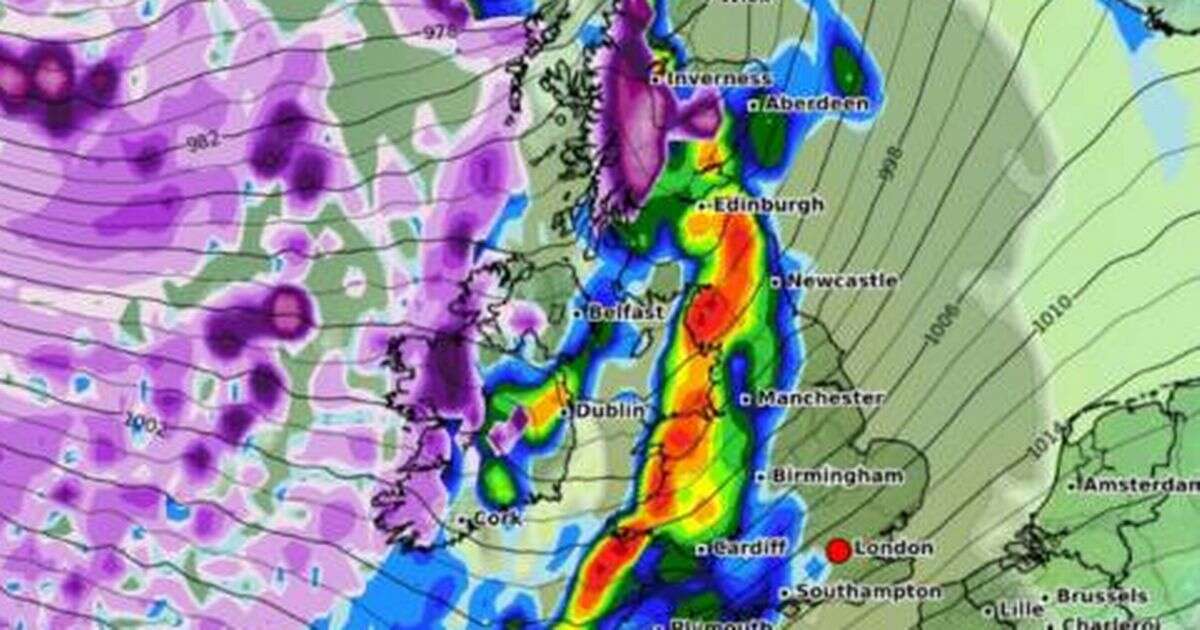 UK snow maps show huge 643-mile Atlantic bomb sweeping across seven key regions